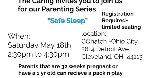 Imagem principal do evento Copy of The Caring Parenting Series "Safe Sleep"