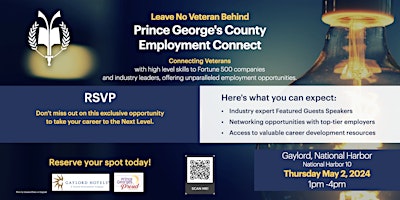 Immagine principale di Leave No Veteran Behind Prince George's County Employment Connect Event 