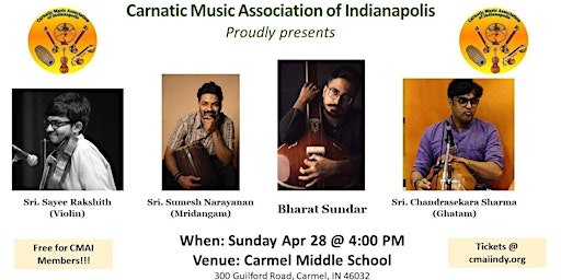 Carnatic Vocal Music Concert by BHARAT SUNDAR! primary image