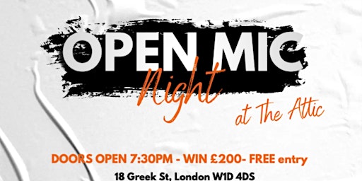 Imagem principal do evento Open Mic Friday | WIN £200 / London / Soho / Piccadilly