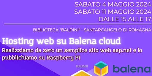 Imagem principal do evento Hosting web su Balena cloud con Raspberry Pi