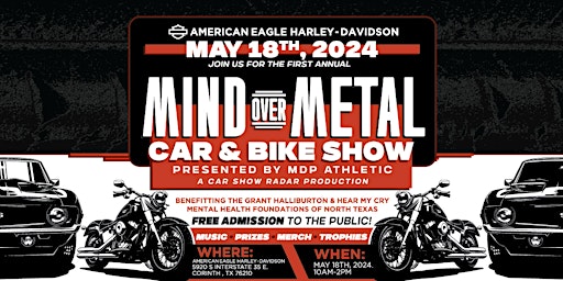 Imagen principal de Mind Over Metal Auto Show - Benefitting Mental Health Non-Profits