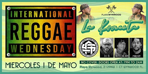 Imagem principal do evento Playa Wynwood Presents: International Reggae Wednesdays