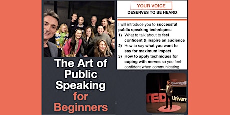 Imagem principal do evento The Art of Public Speaking for Beginners (4 week course)