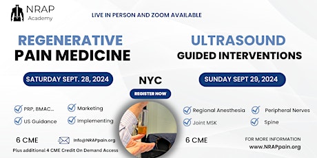 Regenerative Pain Medicine  and Ultrasound Guided IPM Course (2 Day Course)