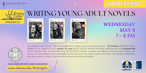 Literary Cafe Presents: Writing Young Adult Novels (Online) primary image