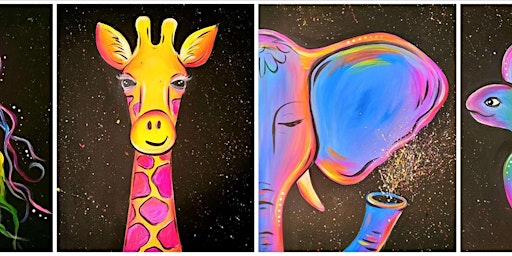 Primaire afbeelding van Neon Zoo - Family Fun - Paint and Sip by Classpop!™