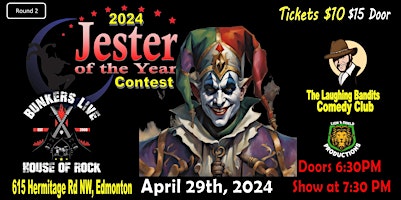 Imagem principal do evento Jester of the Year Contest - Bunkers Live House of Rock!!