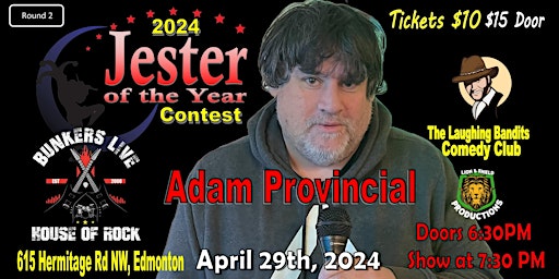 Imagem principal do evento Jester of the Year Contest - Bunkers Live Starring Adam Provincial