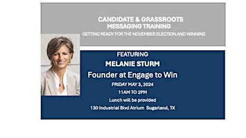 Image principale de Candidate and Grassroots Training with Melanie Sturm