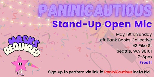 Imagem principal do evento PaniniCautious Stand-Up Open Mic
