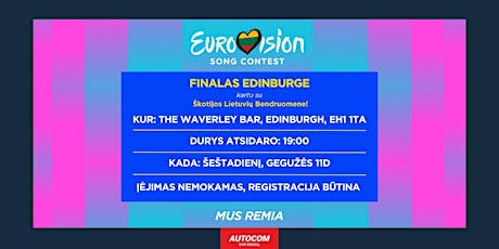 Stebėkite Eurovizijos finalą kartu su Škotijos lietuvių bendruomene!