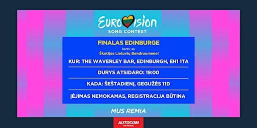 Stebėkite Eurovizijos finalą kartu su Škotijos lietuvių bendruomene!  primärbild