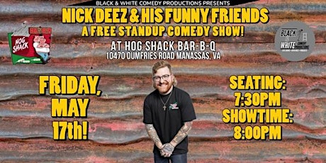 FREE Standup Comedy Showcase! At Hog Shack Bar-B-Q