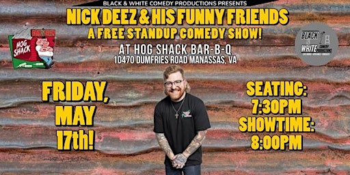 Imagem principal do evento FREE Standup Comedy Showcase! At Hog Shack Bar-B-Q