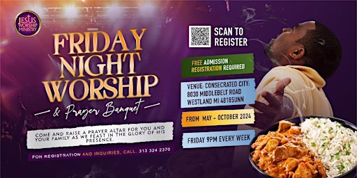 Hauptbild für Friday Night  Worship and Prayer Banquet