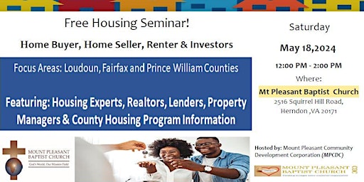 (Mount Pleasant Community Dev. Corp.) is sponsoring a  free Housing Seminar primary image