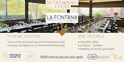 Primaire afbeelding van Evening of Connections and Culinary Delights at La Fontana Ristorante!