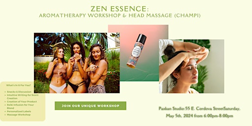 Hauptbild für Zen Essence: Aromatherapy Roll-On Workshop & Champi Head Massage