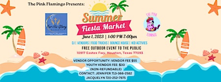 Imagem principal do evento Summer Fiesta Market-With For His Glory Markets & The Pink Flamingo