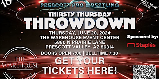 Primaire afbeelding van Prescott Pro Wrestling presents Thirsty Thursday Throwdown