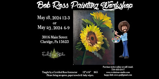 Imagem principal do evento Sunflowers - Bob Ross Workshop 5/18/2024