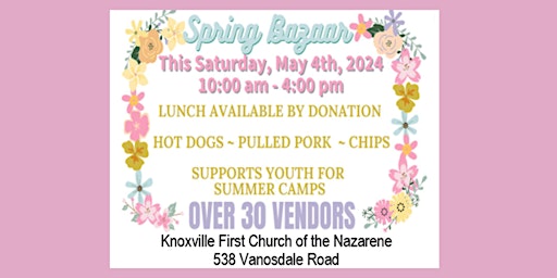 Spring Bazaar - Benefits Youth Group for Upcoming Summer Camps primary image