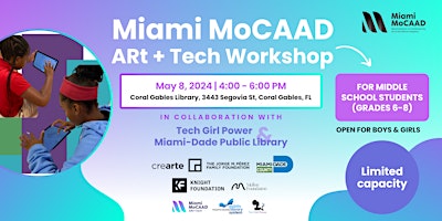 Imagem principal do evento Miami MoCAAD ARt+Tech Student Workshop