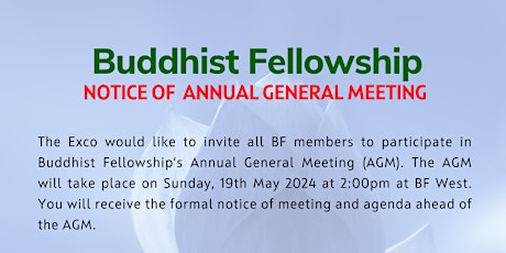 BF AGM 2024  @ BF West Centre (For BF Members Only) primary image
