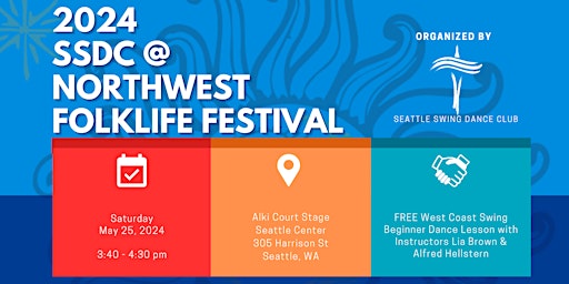 Image principale de FREE West Coast Swing Beginner Lesson @ 2024 Northwest Folklife Festival!