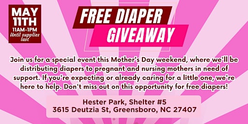FREE DIAPERS GIVEAWAY primary image
