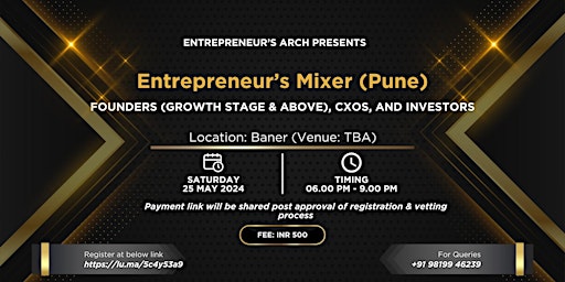 Immagine principale di Entrepreneur's Mixer (Pune) 