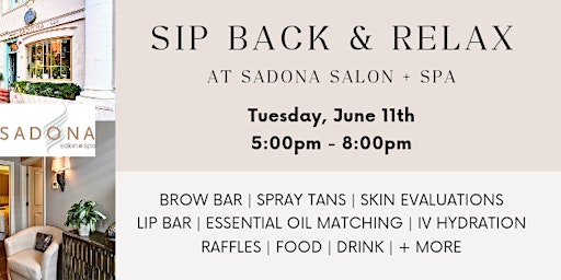 Imagem principal do evento Open House: Sip Back & Relax at Sadona Salon + Spa