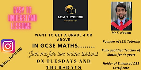 LSM Tutoring Live Online GCSE Maths Lesson (Thursday 9th May 2024)