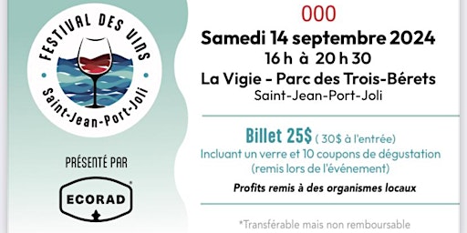 Festival des Vins de Saint-Jean-Port-Joli primary image