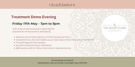 Headmasters - Workshop Series - Aesthetics Treatment Demo Evening
