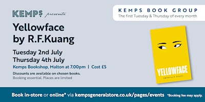 Book Club - Tuesday - Yellowface by R.F. Kuang primary image