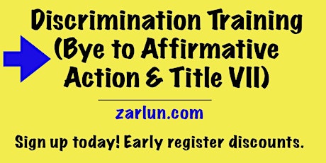 Discrimination Training (Bye to Affirmative Action and Title VII) Baltimore
