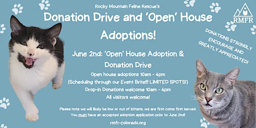 Imagem principal do evento RMFR's 'Open' House Adoptions & Donation Drive