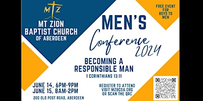 Hauptbild für Mt Zion Baptist Church of Aberdeen Men's 2024 Conference