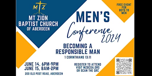 Hauptbild für Mt Zion Baptist Church of Aberdeen Men's 2024 Conference