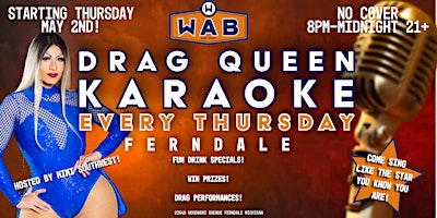Imagen principal de Drag Queen Karaoke! | Woodward Avenue Brewers | NO COVER