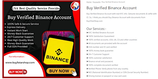 Imagem principal do evento Buy Verified Binance Account with real KYC info