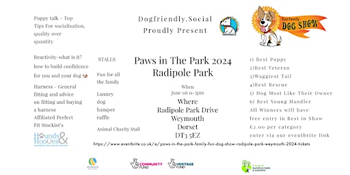 Imagen principal de Paws in The Park Family Fun Dog Show Radipole Park Weymouth 2024