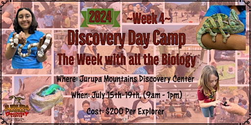 Primaire afbeelding van The Week with all the Biology - Week #4 - JMDC's Discovery Day Camp