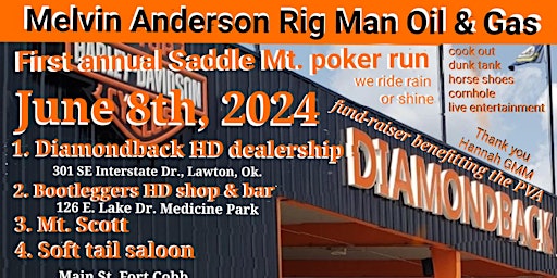 Imagem principal do evento Melvin Anderson Rig man Oil & Gas first annual saddle mountain poker run
