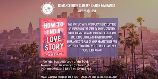 Imagem principal do evento Romance Book Club w/ Miranda + Charis: How to End a Love Story