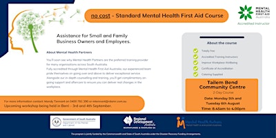 Two Day - Mental Health First Aid Course  - Tailem Bend Community Centre primary image