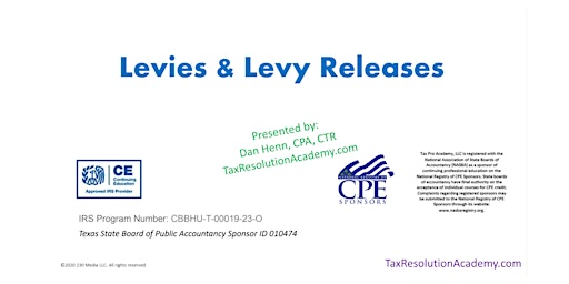 Imagem principal do evento Let's Talk Levies & Levy Releases