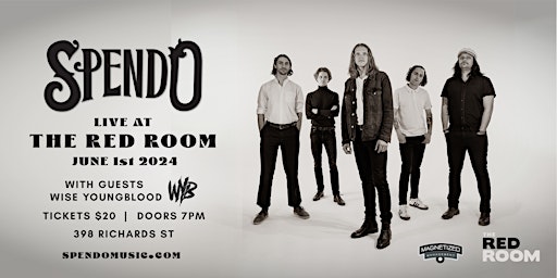 Primaire afbeelding van SPENDO W/ WISE YOUNGBLOOD LIVE AT THE RED ROOM